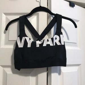 Ivy Park Black Logo Sports Bra
